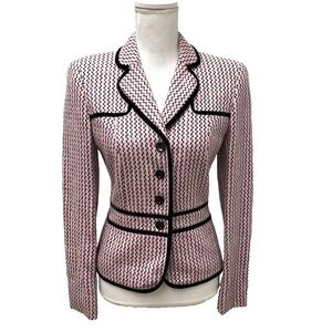 Escada Wool Twill Blazer Jacket Womens 34 Small Pink Business‎ Career Teacher